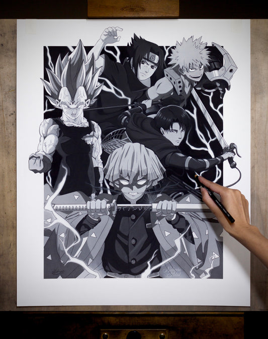 Prorivals | Giclée Fine Art Print | Charcoal Drawing