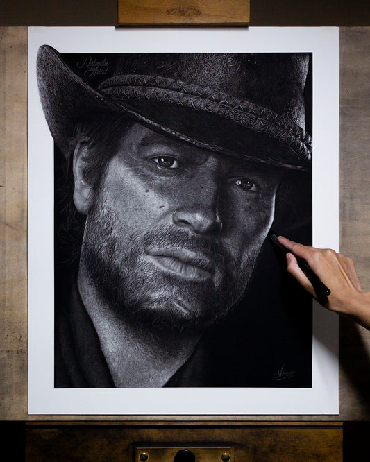 Arthur Morgan | Giclée Fine Art Print | Charcoal Drawing