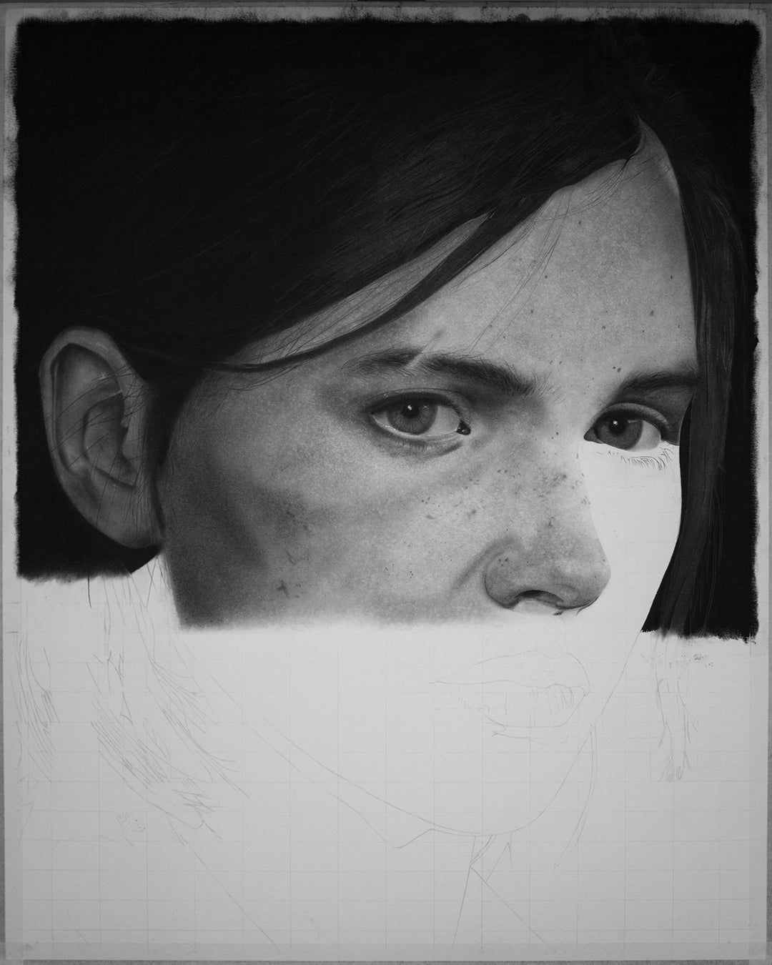 Ellie Williams Charcoal Drawing The Last of Us 2