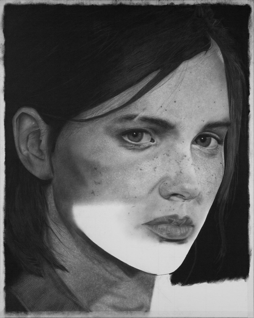 Ellie Williams Charcoal Drawing The Last of Us 2