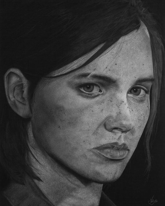 Ellie Williams Charcoal Drawing The Last of Us 2