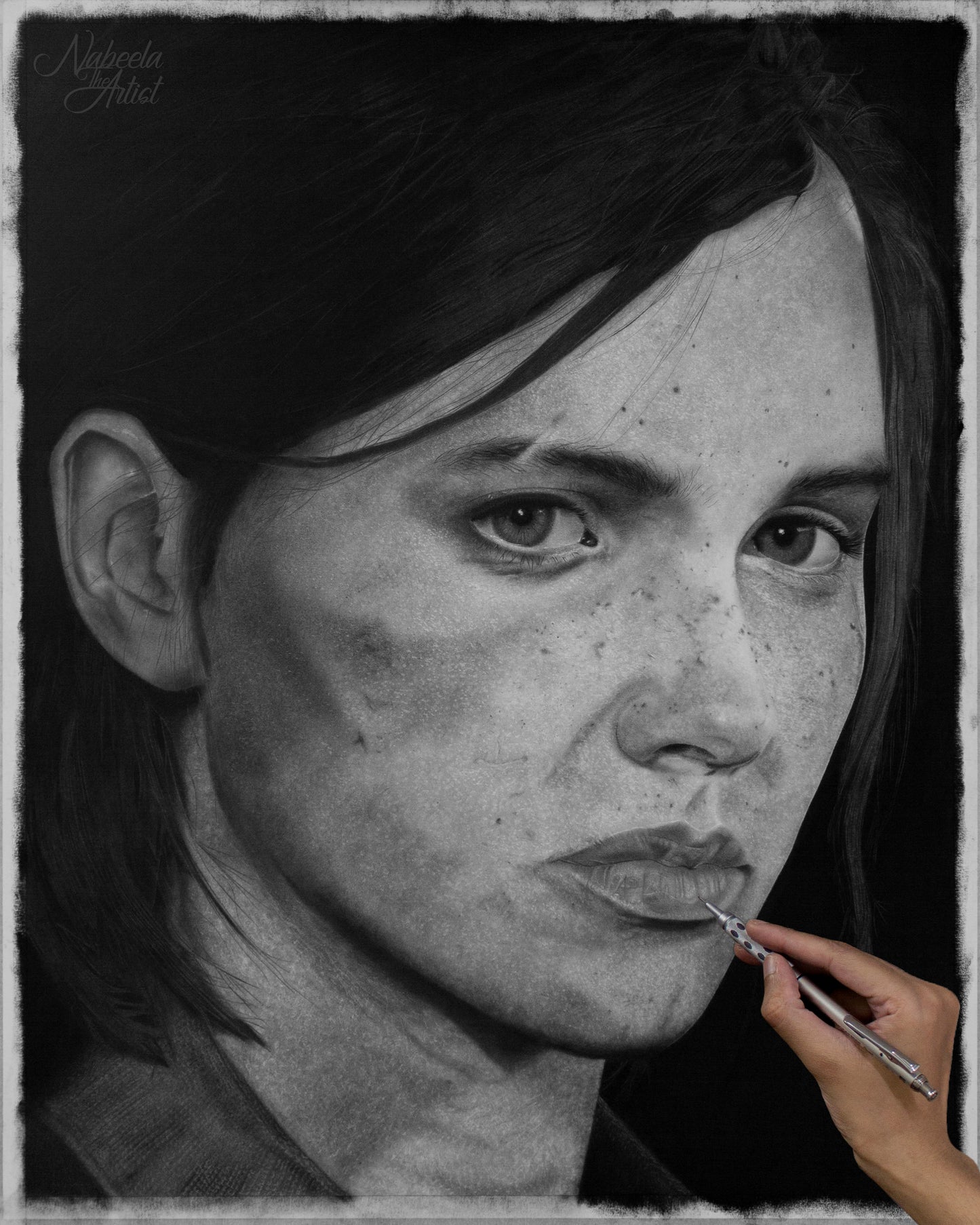 Ellie Williams Charcoal Drawing The Last of Us 2