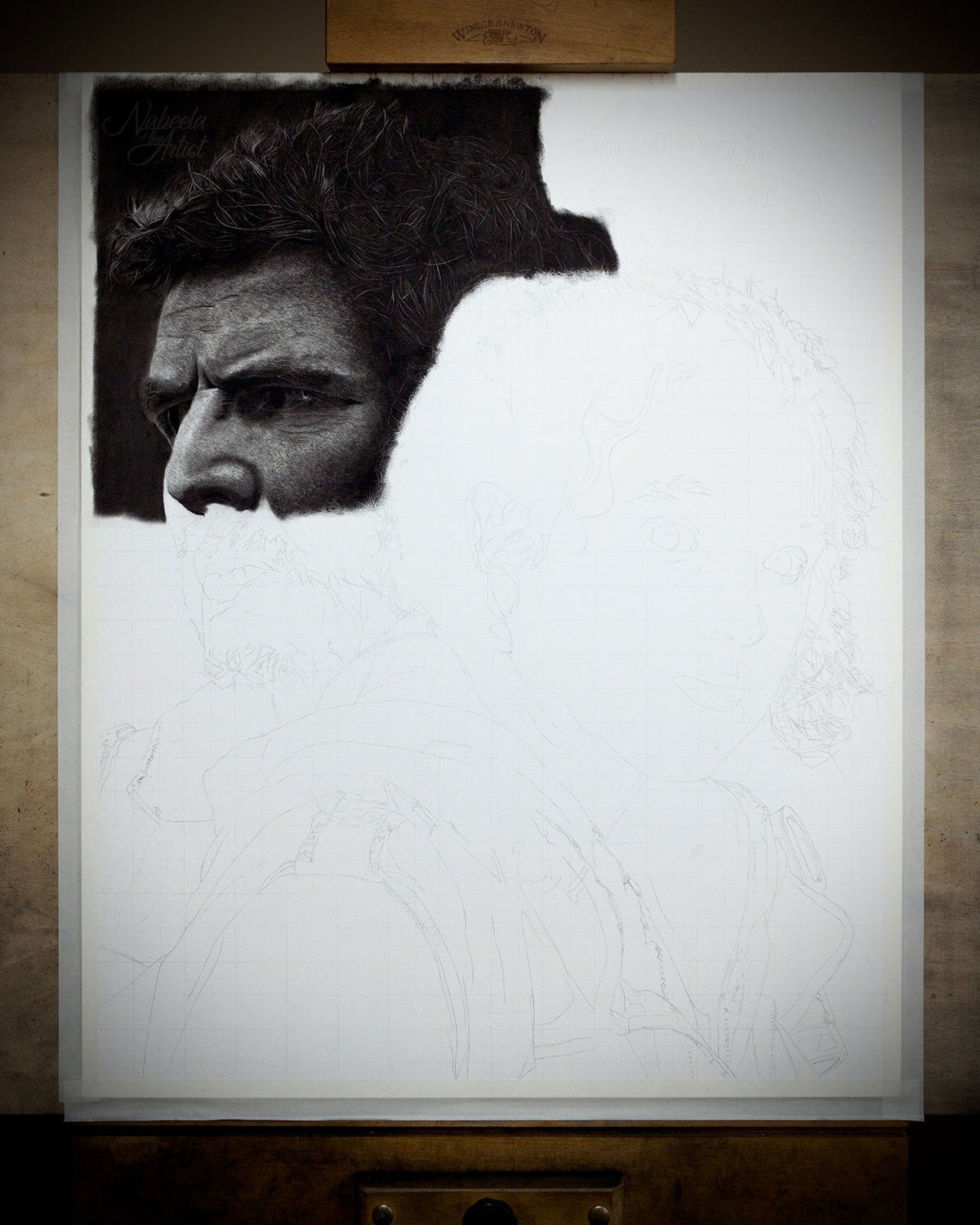 Joel & Ellie | Giclée Fine Art Print | Charcoal Drawing