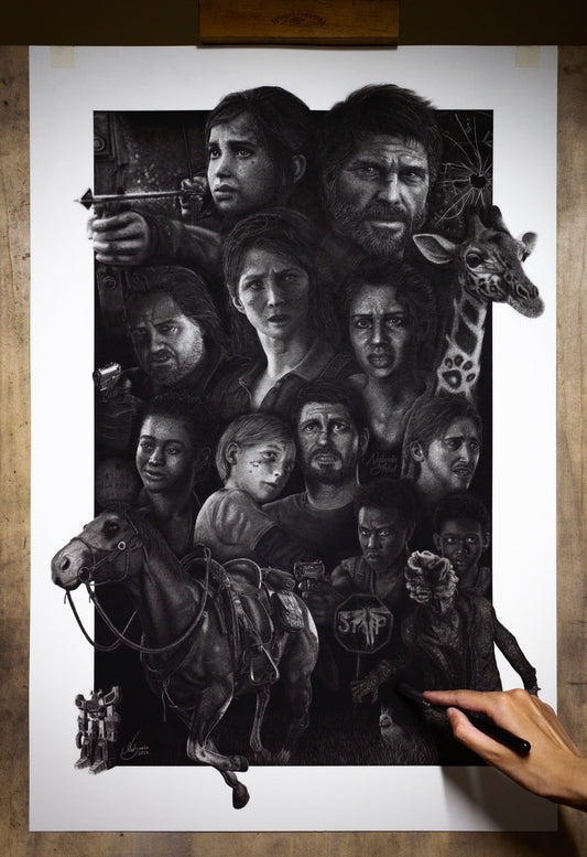 The Last of Us - 10 Year Anniversary | Giclée Fine Art Print | Charcoal Drawing