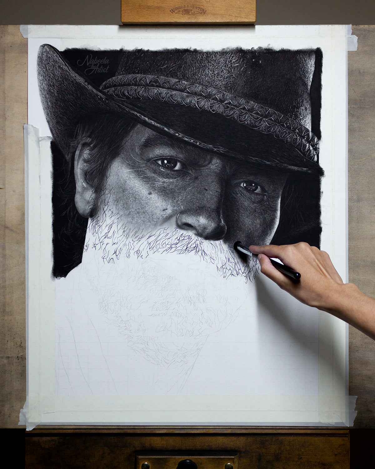 Arthur Morgan | Original Charcoal Drawing – Nabeela The Artist