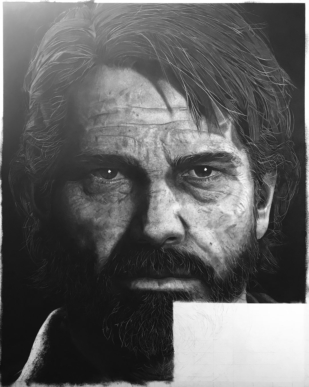 Joel Miller Charcoal Drawing The Last of Us 2