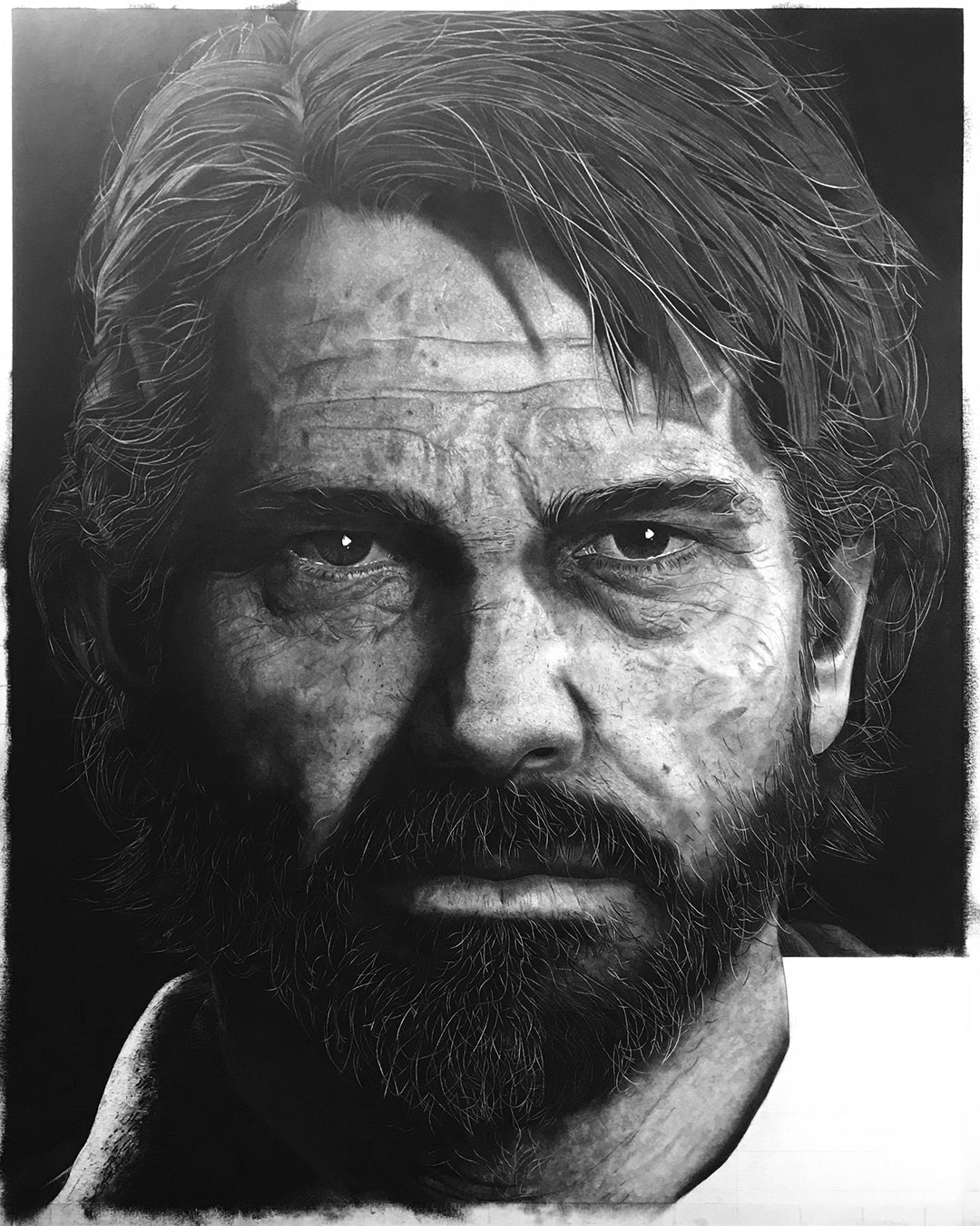 Joel Miller Charcoal Drawing The Last of Us 2
