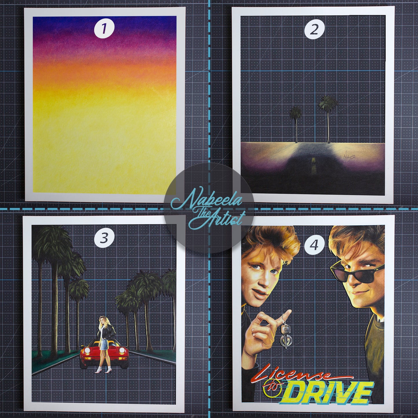License to Drive Diorama Drawing