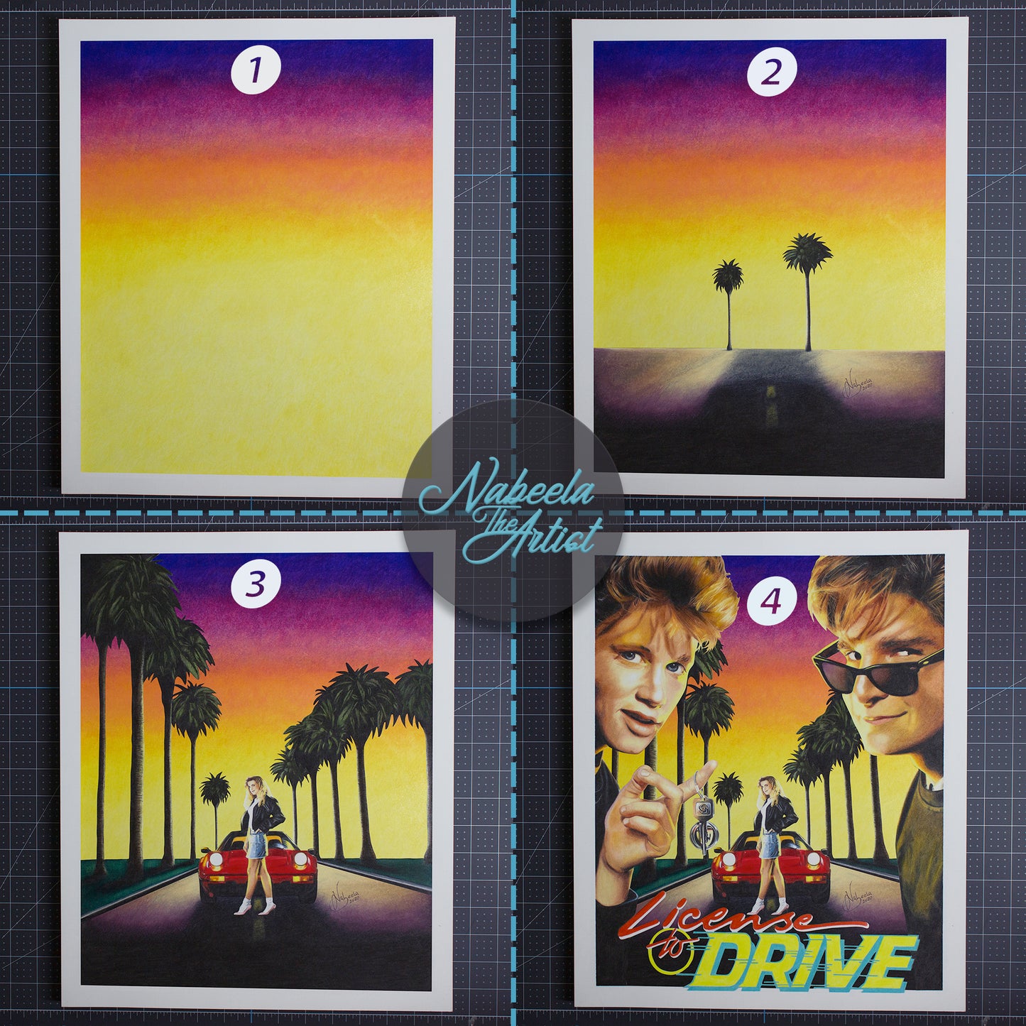 License to Drive Diorama Drawing